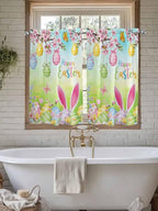 Easter Kitchen Curtains 54 Inches length, Spring Bunny Colorful Rabbit Eggs - Image 7