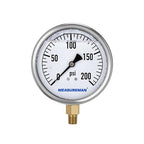 MEASUREMAN Glycerin Filled Plumbing Pressure Gauge 0-200psi Stainless Steel Case by MEASUREMAN