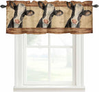 Farmhouse Cow Curtain Valances for Windows, Kitchen Valance Window Treatment by Unknown
