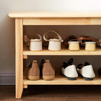 XKZG Storage Bench Wooden Shoe Rack Bench Simple Style Wood Entryway Bench - Image 6