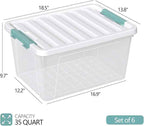Zopnny 35 Qt. Stackable Plastic Storage Bins