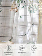 Sheer Curtains 63 Inch Length, Coastal Eucalyptus Leaf Semi Sheer Curtains - Image 6