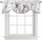 Spring Tie Up Valance Curtains for Windows, Kitchen Curtains Window Shades by Unknown