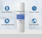 Sediment String Wound Water Filter Cartridge Standard 2.5x10" 20 Micron 25 Pack - Image 2