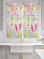 Happy Easter Bedroom Curtains 63 Inches length, Spring Bunny Colorful Eggs - Image 3