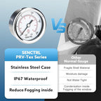 SENCTRL 0-200 psi Pressure Gauge, 1/8 NPT Back Mount, Waterproof, Stainless - Image 3