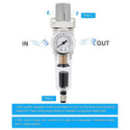 NANPU 1/4" NPT Compressed Air Filter Regulator Combo Piggyback, 5 Micron Brass - Image 4