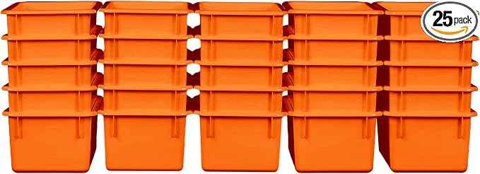 Wood Designs Cubby Storage Bin, Heavy Duty Plastic Containers