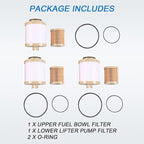 CARMOCAR replacement for Ford 6.0L 2003-2007 Diesel Fuel Filter 3 Pack includes - Image 7