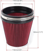 MUGE RACING 6" 152 mm High Flow Inlet Air Filter, Air Intake Cone Filter - Image 6