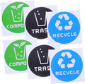 6pcs Decorative Waste Sorting Stickers by Unknown