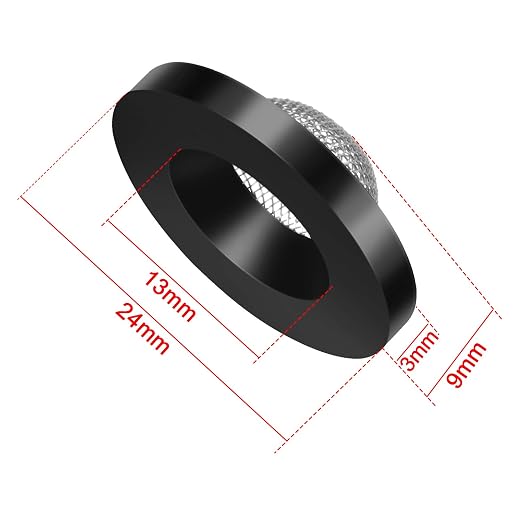 20 Pcs Hose Washer with Screen Filter Washers Stainless Steel & Black Rubber - Image 2