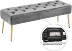 DUHOME Modern Velvet Ottoman Bench, Button-Tufted Upholstered Bedroom Benches