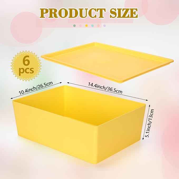 Menkxi 6 Pcs Large Plastic Storage Bins