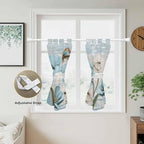 Spring Floral Kitchen Curtains 45 Inch Length, Short Cafe Window Curtains Tab - Image 5