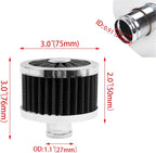 MUGE RACING 23mm Car Air Filter Universal Cold Air Intake Filter High Flow Vent - Image 7