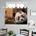 Farm Panda Bedroom Curtains 63 Inch Length, Window Curtains Tab Top, Farmhouse - Image 4
