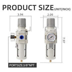 Industrial Air Compressor Filter Regulator Combo 3/8" NPT 0-150 PSI w/Semi-Auto - Image 3