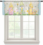 Easter Sheer Valances for Windows 42"x12", Light Filtering Kitchen Curtains by Unknown