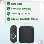 AIDA Lighted Wireless Doorbell, Home Waterproof Doorbell 1, 000ft Range