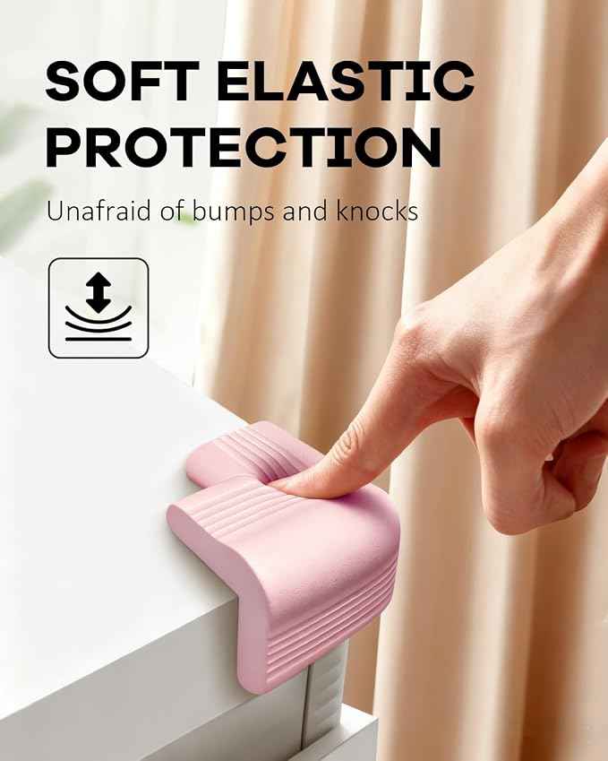 Baby Proofing Corner Guards 16 Pack Pink, Extra Thick Foam Edge Protectors