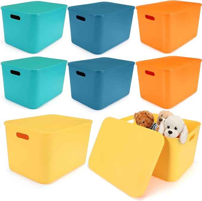 Hoolerry 8 Pieces Colorful Storage Bins