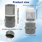 1.5" Stainless Steel Filter Cover Connected to 1.5 inch/DN40 Grey PVC Filter - Image 4