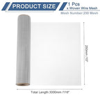 uxcell 250 Mesh 118" x 10" Woven Wire Mesh, 316 Stainless Steel Air Vent Filter - Image 2