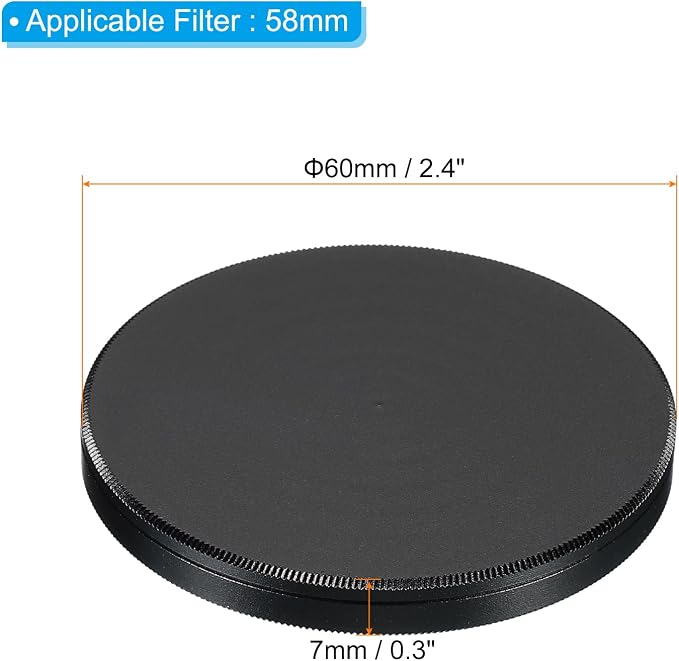 PATIKIL 58mm Lens Cap, Camera Lens Cap Cover Universal Lens Filter Stack Cap - Image 2