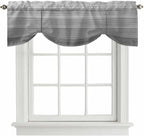 Grey Ombre Wooden Tie Up Valance Curtains by Unknown