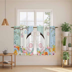 Easter Kitchen Curtains 45 Inch Long 2 Panel Set, Rod Pocket Window Treatment - Image 3