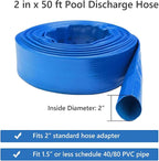 2 IN x 50 FT Pool Backwash Hose, Heavy Duty Flat Discharge Hose, Weather and - Image 4