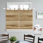 Light Brown Wood Grain Bedroom Curtains 63 Inch Length, Window Curtains Tab Top - Image 4