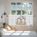 Easter Bunny Kitchen Tier Curtains 24 Inch Long 2 Panel Set, Rod Pocket Cafe - Image 4
