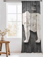 Sheer Curtains 96 Inches Long, Vintage White Brown Bear Semi Sheer Curtains - Image 3