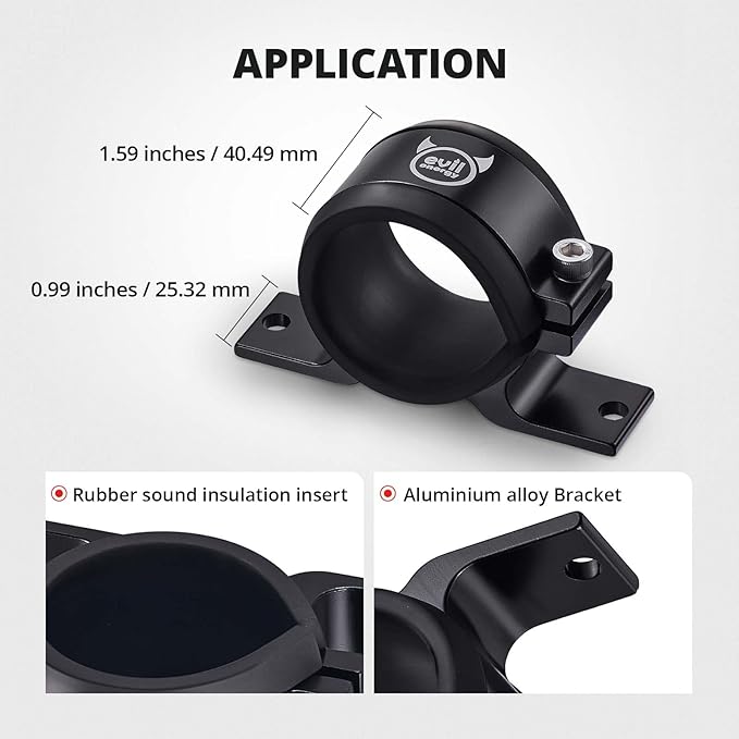 EVIL ENERGY 50mm Fuel Filter Mounting Bracket, Fuel Pump Clamp Holder Black - Image 5