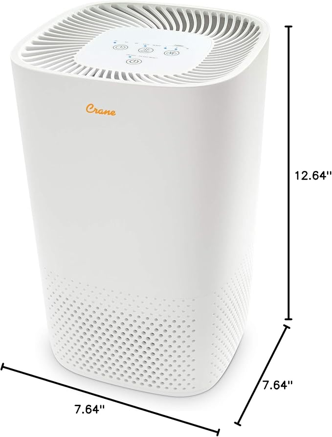 Crane Air Purifier with True HEPA Filter, UV Light, 250 Sq Feet Coverage - Image 7