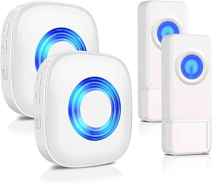 Wireless Doorbell with 2 Receivers 2 Buttons