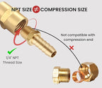 3/8 Inch Hose Barb to 1/4 Inch NPT Male Thread Brass Air Hose Barb Fittings - Image 5