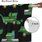Kids Agriculture Machine Window Curtains, Farm Equipment Tractors Transport - Image 6