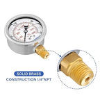 MEASUREMAN 2-1/2" Dial Size, Glycerin Filled Pressure Gauge, 0-400psi/2800kpa - Image 5