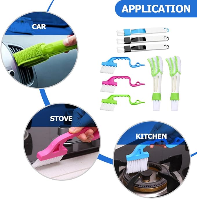 Window Groove Cleaning Brush Set 8pcs Scrubber - Image 5