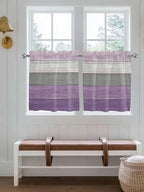 Country Wood Board Gray Purple Window Valance Curtains, Farmhouse Gradient - Image 2