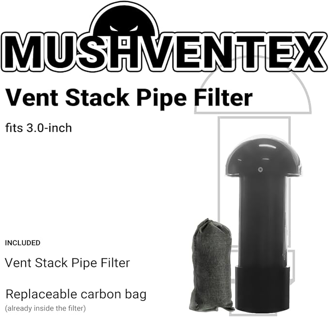Vent Stack Pipe Filter with Mushroom Cap | Eliminates Outdoor Odors | Fits - Image 2