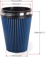 MUGE RACING 6" 152 mm High Flow Inlet Air Filter, Air Intake Cone Filter - Image 6