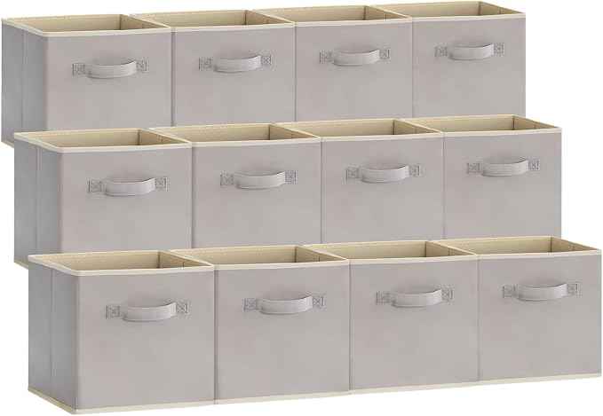 Lifewit 13 Inch Cube Storage Bins, 12 Packs Storage Cubes Foldable Decorative