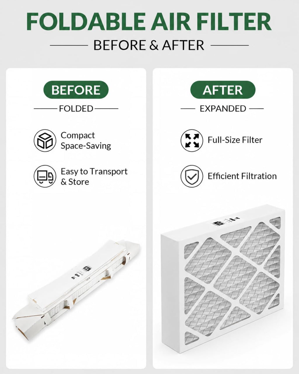 20x25x5 Air Filter MERV 16, Compatible with trion air bear 2Pack
