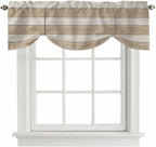 Brown Ombre Wooden Tie Up Valance Curtains by Unknown