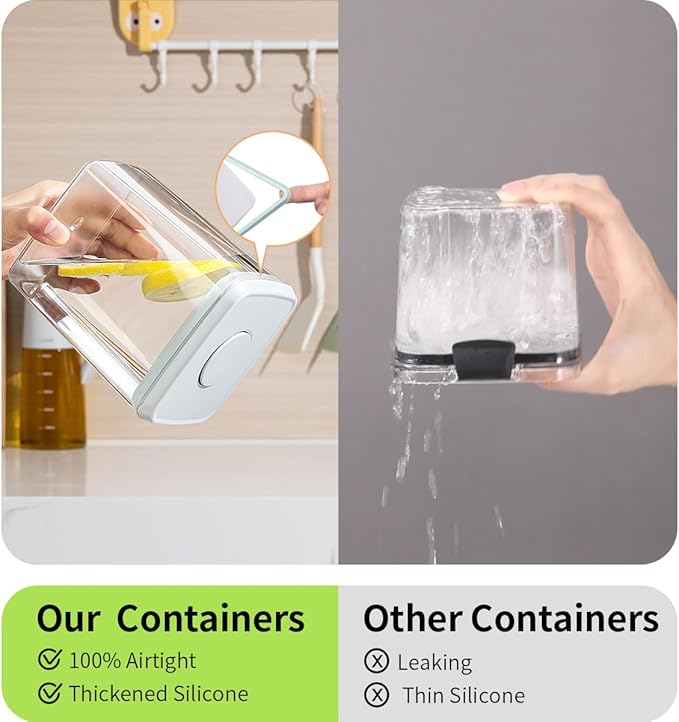 Food Storage Containers with Lids, 2.9Qt 2Pcs Airtight Pop Food Storage - Image 3