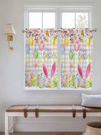 Happy Easter Kitchen Curtains 45 Inches length, Spring Bunny Colorful Eggs - Image 4